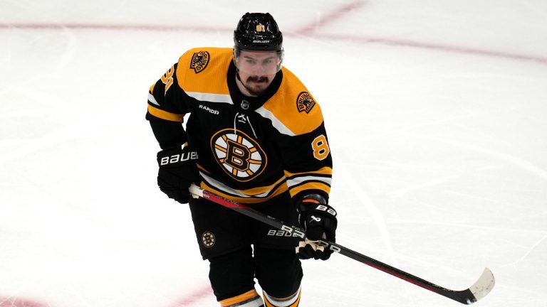 Boston Bruins defenseman Dmitry Orlov (81) during Game 5 in the first round of the NHL hockey playoffs, Wednesday, April 26, 2023, in Boston. (Charles Krupa/AP)