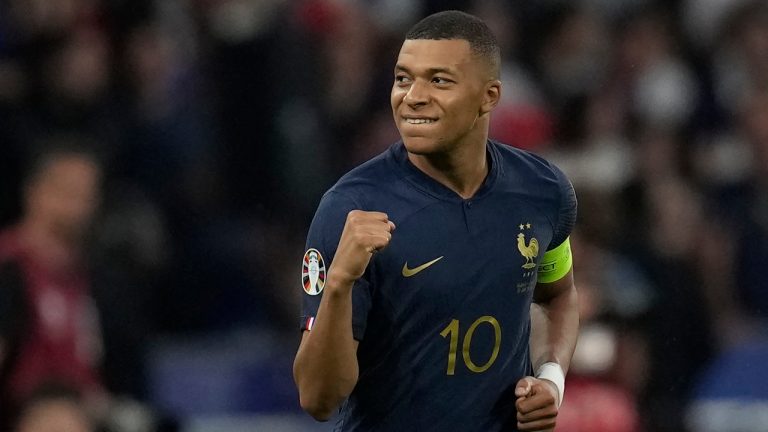 France striker Kylian Mbappé was absent when the squad took part in an open practice session at its European Championship base on Thursday. (AP)