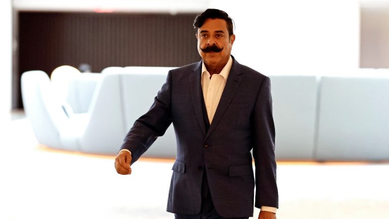 Jacksonville Jaguars owner Shahid Khan arrives for the NFL football owners meeting Tuesday, Oct. 18, 2022, in New York. (Adam Hunger/AP)