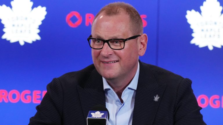 Toronto Maple Leafs' new general manager Brad Treliving holds a press conference in Toronto, Thursday, June 1, 2023. (Chris Young/CP)