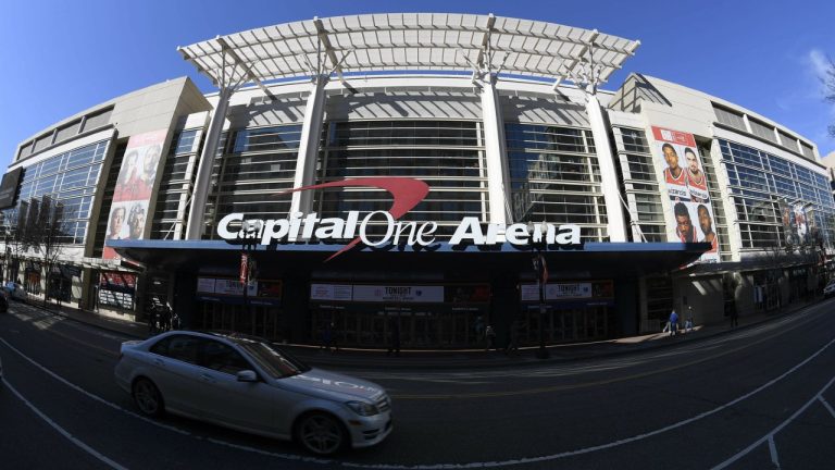 An exterior view of Capital One Arena is seen Saturday, March 16, 2019, in Washington. Capital One Arena is home to the Washington Capitals NHL hockey team and Washington Wizards NBA basketball team. (Nick Wass/AP)