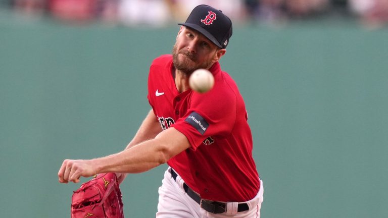 Boston Red Sox's Chris Sale delivers a pitch to a Cincinnati Reds batter during the first inning of a baseball game Thursday, June 1, 2023, in Boston. (Steven Senne/AP)