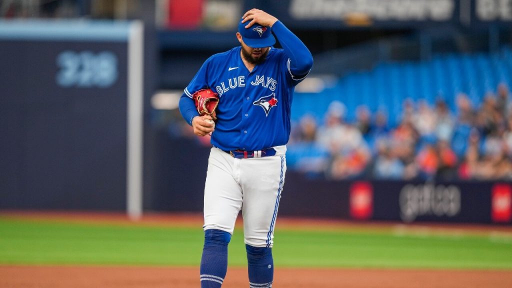 MLB Toronto Blue Jays (George Springer) Men's Replica Baseball Jersey.