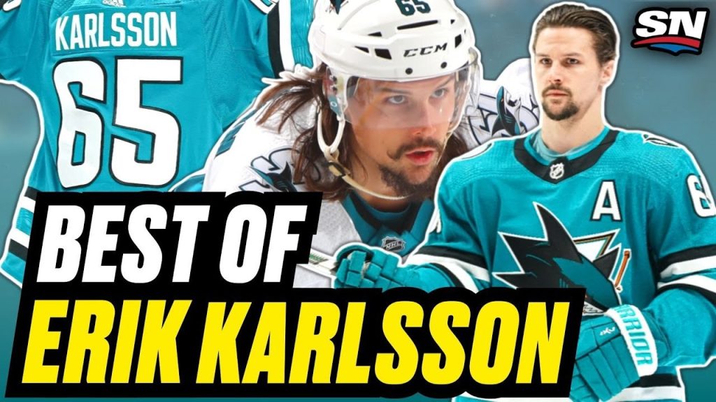 Erik Karlsson unveils new Sharks jersey in surprise appearance
