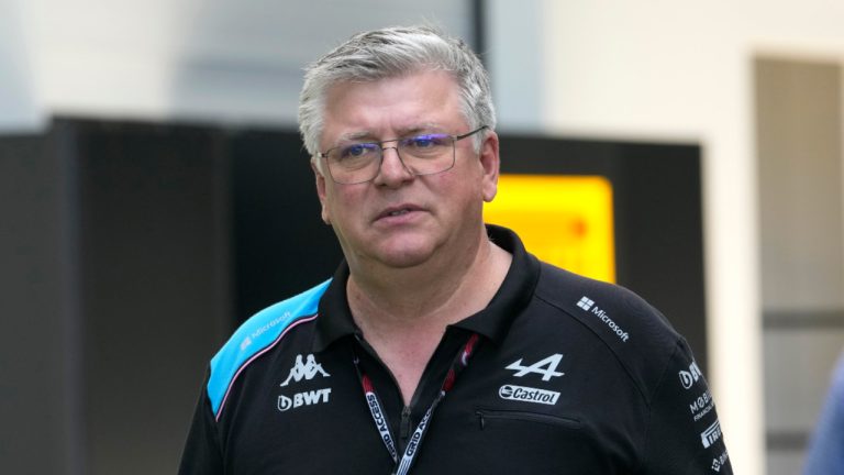 Alpine team principal Otmar Szafnauer walks in the paddock ahead of the Formula One Miami Grand Prix auto race, Thursday, May 4, 2023, in Miami Gardens, Fla. (Lynne Sladky/AP) 