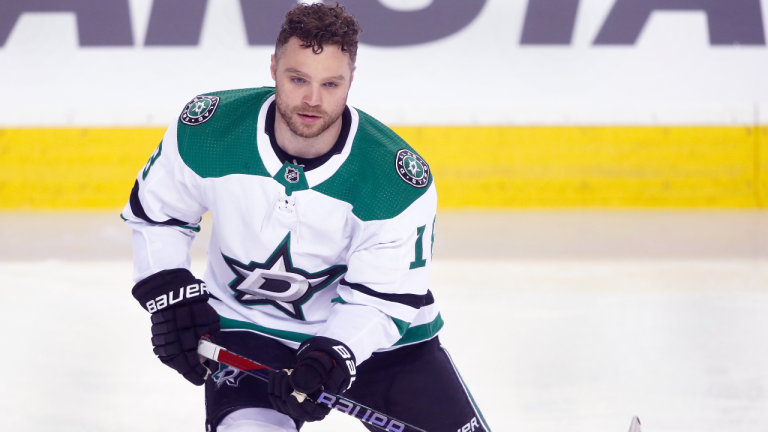 NHL profile photo on Dallas Stars player Max Domi at a game against the Calgary Flames in Calgary, Alta., on March 18, 2023. (CP)