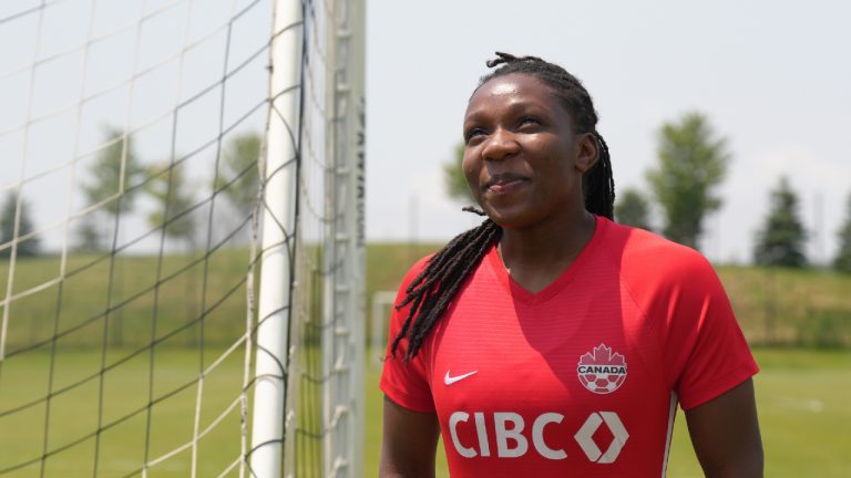 Deanne Rose attends a training session as members of Canada women's soccer team prepare in Toronto on Wednesday June 21, 2023. before their departure to the Women's World Cup. (Chris Young/CP)