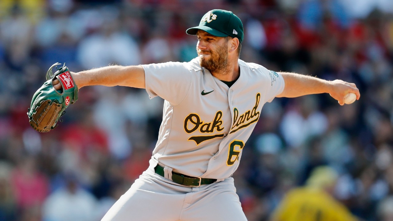 Oakland's Joe Boyle gives up first hit to Angels in 7th inning of