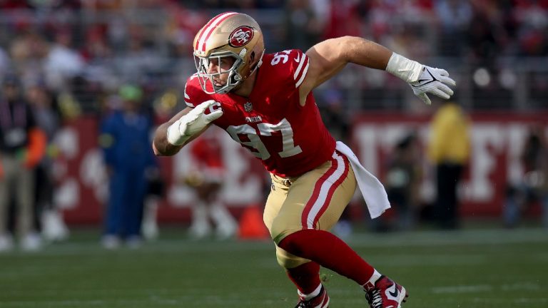 San Francisco 49ers defensive end Nick Bosa (97). (Scot Tucker/AP)