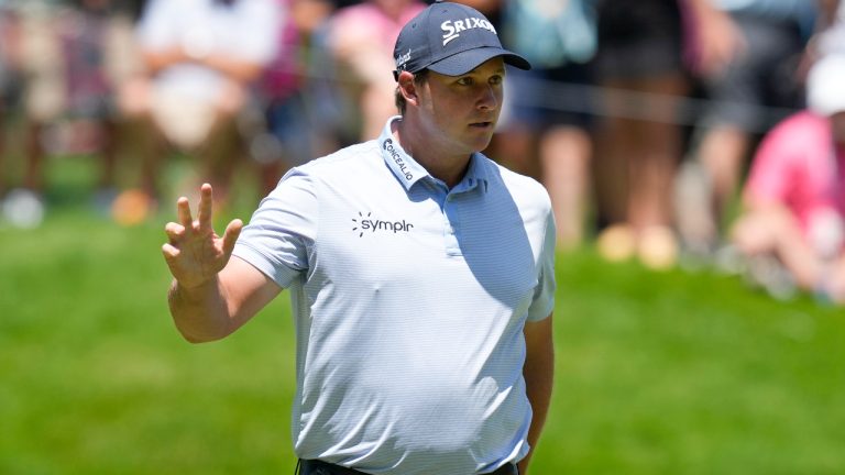 Sepp Straka made a hole-in-one at Pinehurst No. 2 during Friday's second round of the U.S. Open. (Charlie Neibergall/AP)