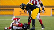 Redblacks fall to Tiger-Cats after QB Masoli suffers injury in season debut