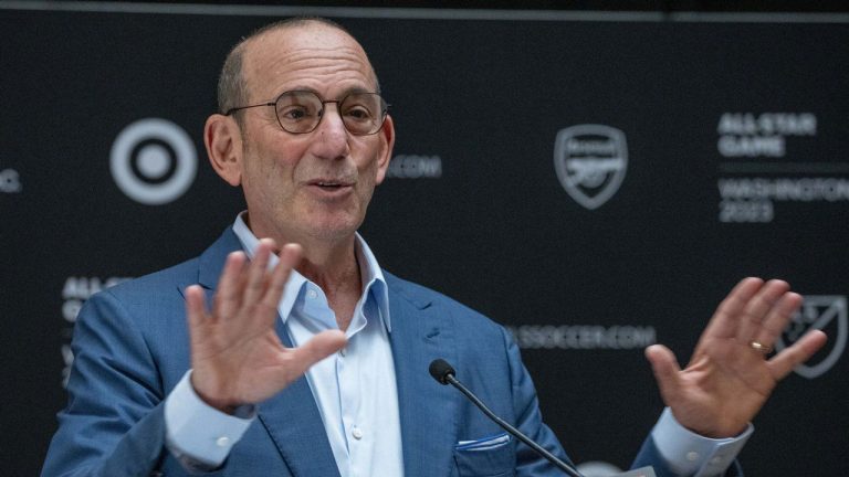 Major League Soccer commissioner Don Garber speaks with reporters during MLS All-Star events. (Alex Brandon/AP)
