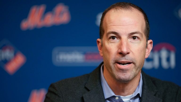 New York Mets general manager Billy Eppler speaks to reporters during a news conference at Citi Field, Tuesday, Jan. 31, 2023, in New York. (Mary Altaffer/AP)