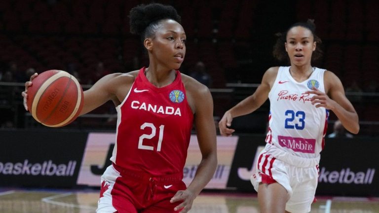 Nirra Fields scored a game-high 22 points along with eight rebounds in leading Canada to a 68-60 win over Argentina on Friday to advance to the FIBA Women's AmeriCup semifinals. (Mark Baker/CP Photo)