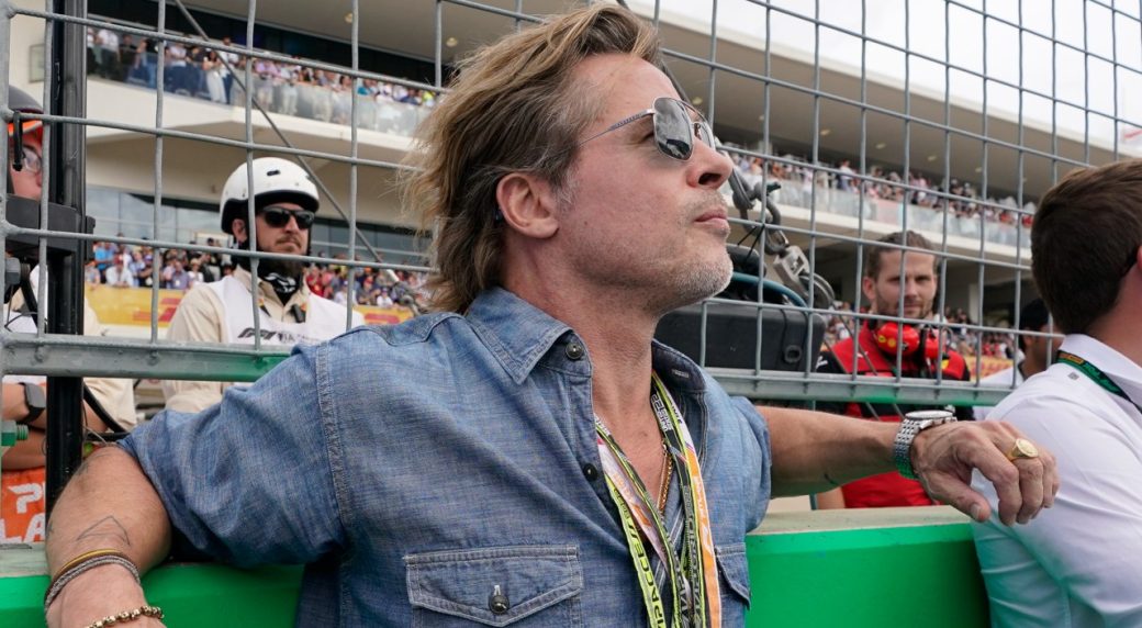 Brad Pitt in Silverstone pit lane as F1 gears up for Hollywood action