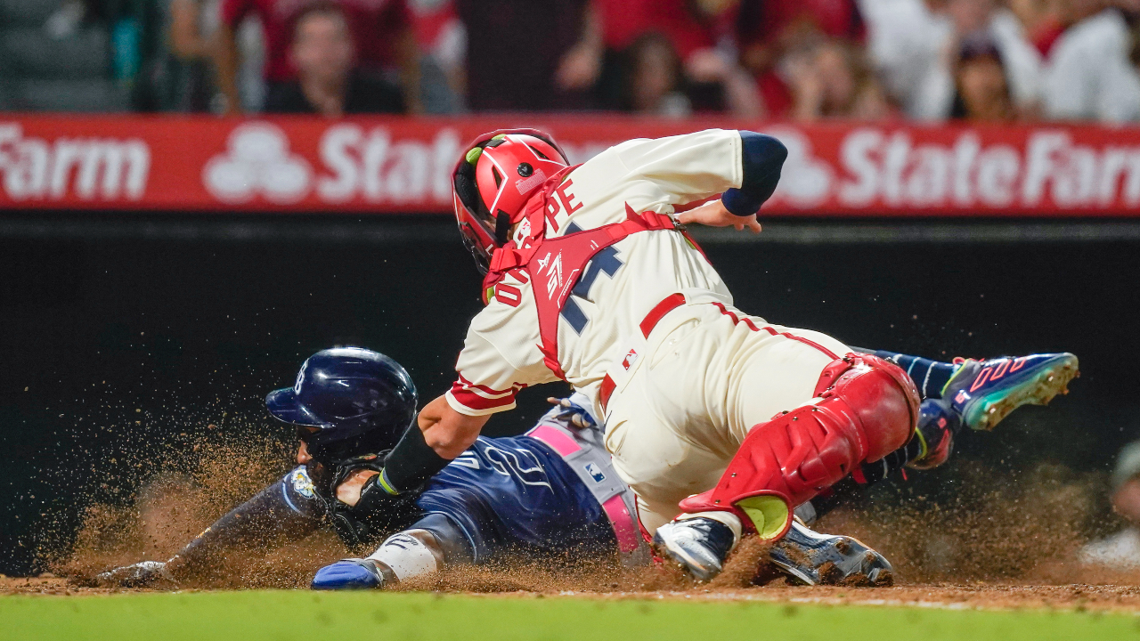 Shohei Ohtani of the Los Angeles Angels singles against the Chicago Cubs in  the second inning at Angel Stadium of Anaheim on Thursday, June 8, 2023, in  Anaheim, California., National Sports