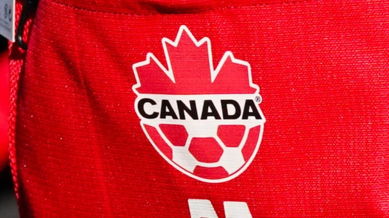 A detail view of Canada branding on a team uniform. (Scott Barbour/CP Photo)