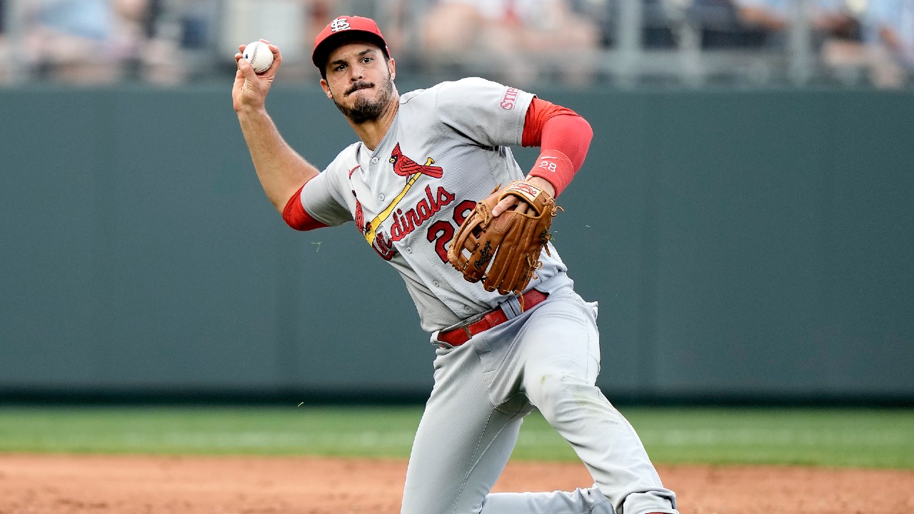 St. Louis Cardinals' Nolan Arenado tosses his helmet after striking out  during the eighth inning in Game 2 of a National League wild-card baseball  playoff series against the Philadelphia Phillies, Saturday, Oct.