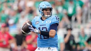 Toronto Argonauts quarterback Chad Kelly. (Darren Calabrese/CP)