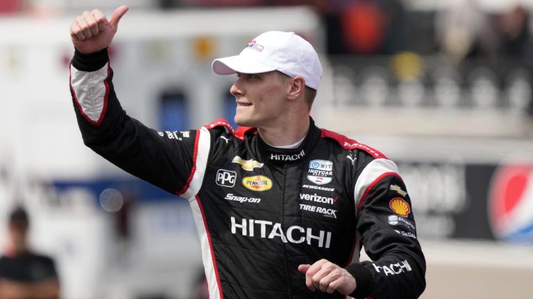 Newgarden returns to the speedway for Sunday's race as the defending Indy 500 winner. (Charlie Neibergall/AP)