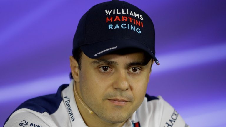 FILE - Williams driver Felipe Massa, of Brazil, attends a press conference ahead of Sunday's Formula One Brazilian Grand Prix, at the Interlagos racetrack, in Sao Paulo, Brazil, Nov. 9, 2017. The former Formula One driver sent a letter to the FIA accusing auto racing's governing body of conspiring to prevent him from winning the series title in 2008. (Andre Penner/AP)