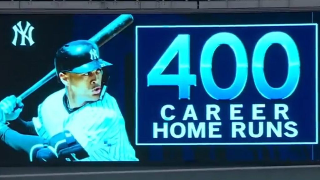Yankees' Giancarlo Stanton belts 400th career home run
