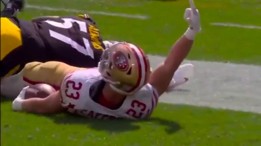 San Francisco 49ers' Christian McCaffrey Breaks Free with Spectacular 65-Yard  Rushing Touchdown! - BVM Sports