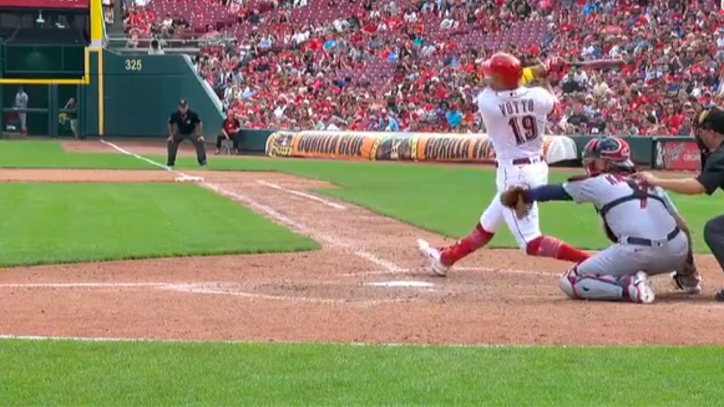 Joey Votto Game-Used Home White Jersey from Walk-Off Home Run vs. Cardinals  on June