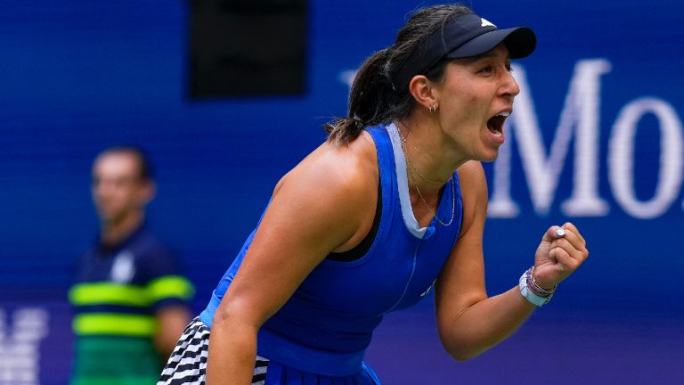 US Open Tennis
Jessica Pegula, of the United States, reacts after defeating Elina Svitolina, of Ukraine, during the third round of the U.S. Open tennis championships, Saturday, Sept. 2, 2023, in New York. (Manu Fernandez/AP)