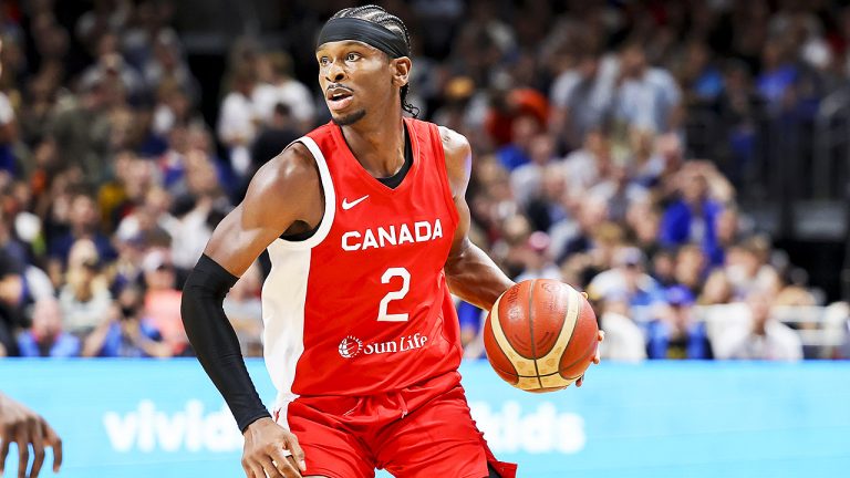 Shai Gilgeous-Alexander of Team Canada. (Marco Steinbrenner/DeFodi Images via Getty)