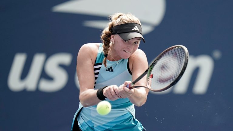 Ashlyn Krueger of the United States during the first round of the U.S. Open tennis tournament, Tuesday. Aug. 29, 2023, in New York. (Vera Nieuwenhuis/AP)