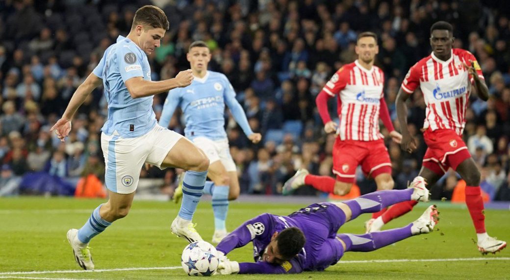 Champions League: Julian Alvarez leads Manchester City to come