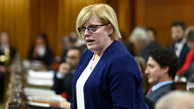 Carla Qualtrough rises during Question Period in the House of Commons on Parliament Hill in Ottawa, Thursday, Dec. 8, 2022. (Justin Tang/THE CANADIAN PRESS)