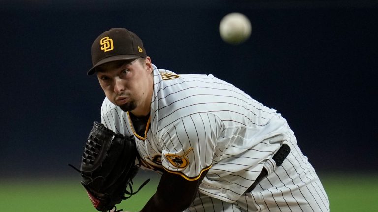 San Diego Padres starting pitcher Blake Snell works against a Colorado Rockies batter in September 2023. (Photo by Gregory Bull/AP)