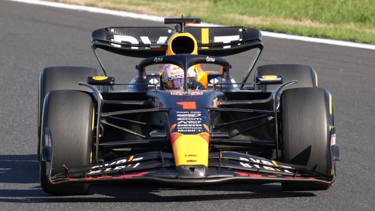 Red Bull driver Max Verstappen of the Netherlands steers his car during the Japanese Formula One Grand Prix at the Suzuka Circuit, Suzuka, central Japan, Sunday, Sept. 24, 2023. (Toru Hanai/AP)