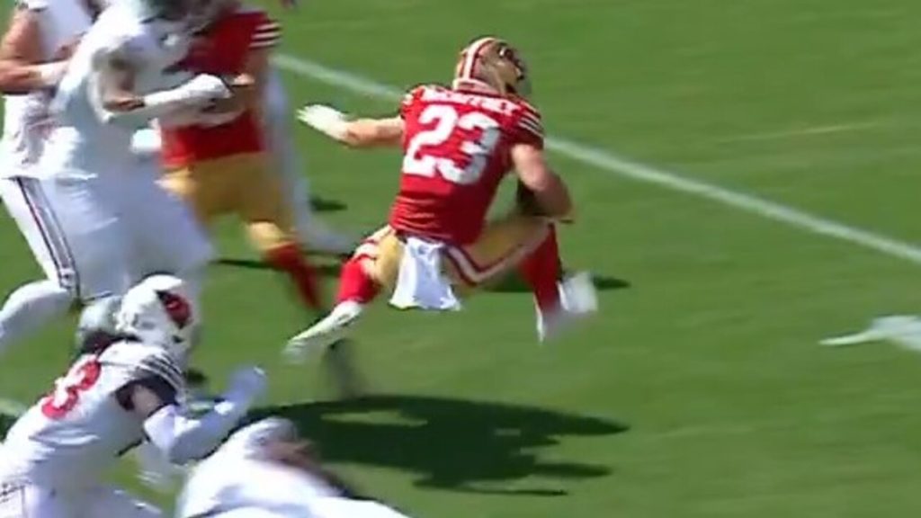 49ers' McCaffrey hurdles defender for highlight reel TD vs. Cardinals - BVM  Sports