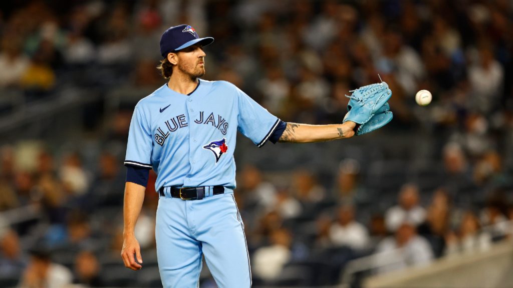 Kevin Gausman catches first pitch to kick off Blue Jays' Pride celebration