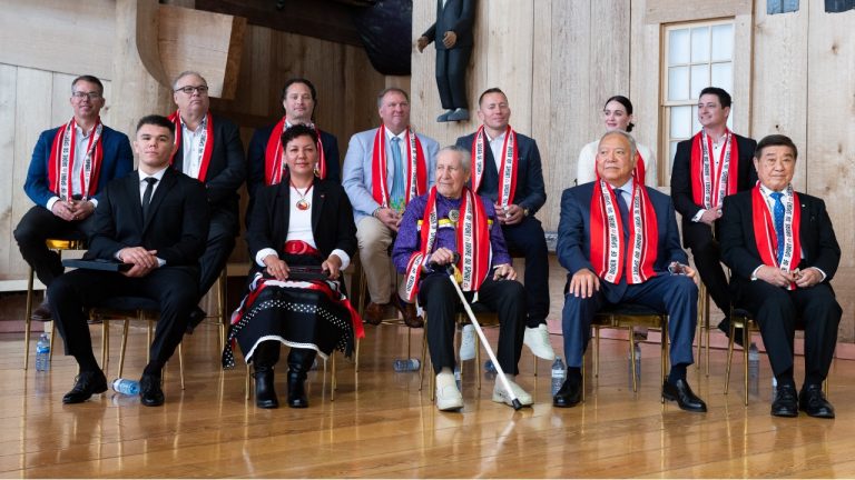 Inductees to the Class of 2023 Order of Sport are seen following an induction ceremony in Gatineau, Que., on Thursday, Oct. 19, 2023. (CP)