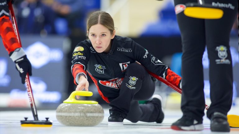 Kaitlyn Lawes in action during the women's quarterfinals of the HearingLife Tour Challenge on Saturday, Oct. 21, 2023. (Anil Mungal/GSOC)