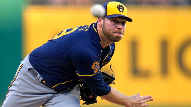 Milwaukee Brewers starting pitcher Corbin Burnes delivers during the second inning of a baseball game against the Pittsburgh Pirates in Pittsburgh, Monday, Sept. 4, 2023. (Gene J. Puskar/AP)