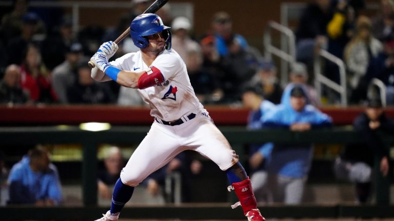 Damiano Palmegiani of the Surprise Saguaros bats during the 2023 Arizona Fall League Championship Game between the Peoria Javelinas and the Surprise Saguaros at Scottsdale Stadium on Saturday, November 11, 2023 in Surprise, Arizona. (Jason Hanna/MLB Photos via Getty Images)