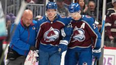 Avalanche forward Artturi Lehkonen taken to hospital after crashing into boards