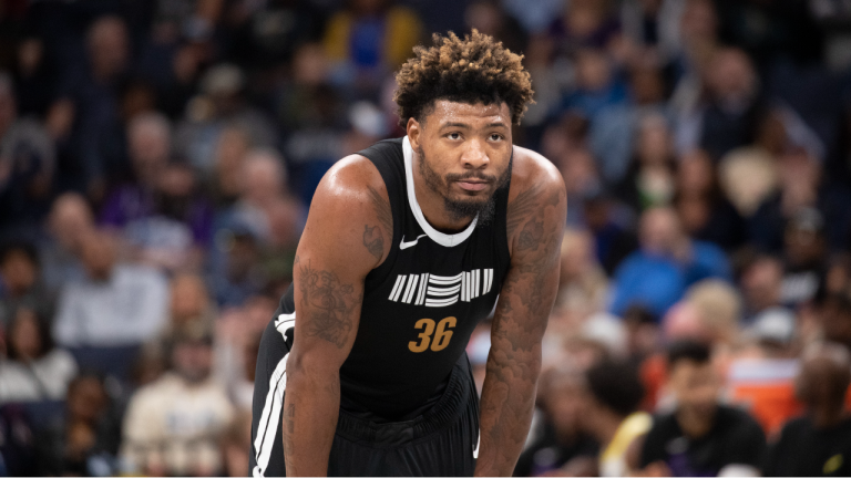 Memphis Grizzlies guard Marcus Smart (36) in the second half of an NBA basketball game Friday. (Nikki Boertman/AP)