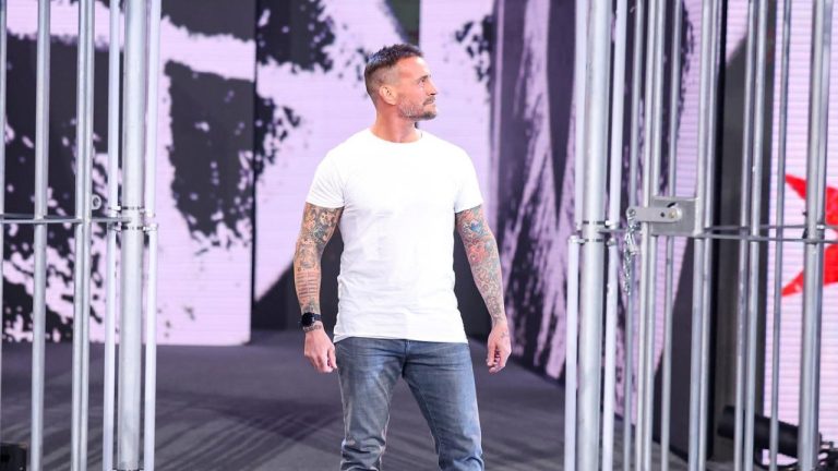 CM Punk walks out to make his return to WWE at Survivor Series. (WWE)