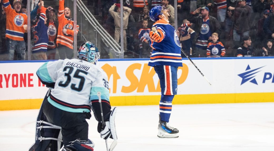 Kane rewarded with hat trick as Oilers swipe OT win from Kraken