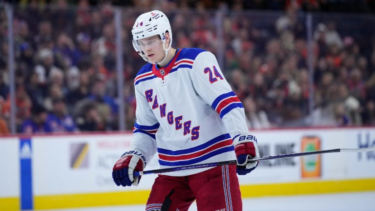 Kaapo Kakko was back in the New York Rangers' lineup for Game 3 of the Eastern Conference Finals against the Florida Panthers on Sunday. (Matt Slocum/AP)