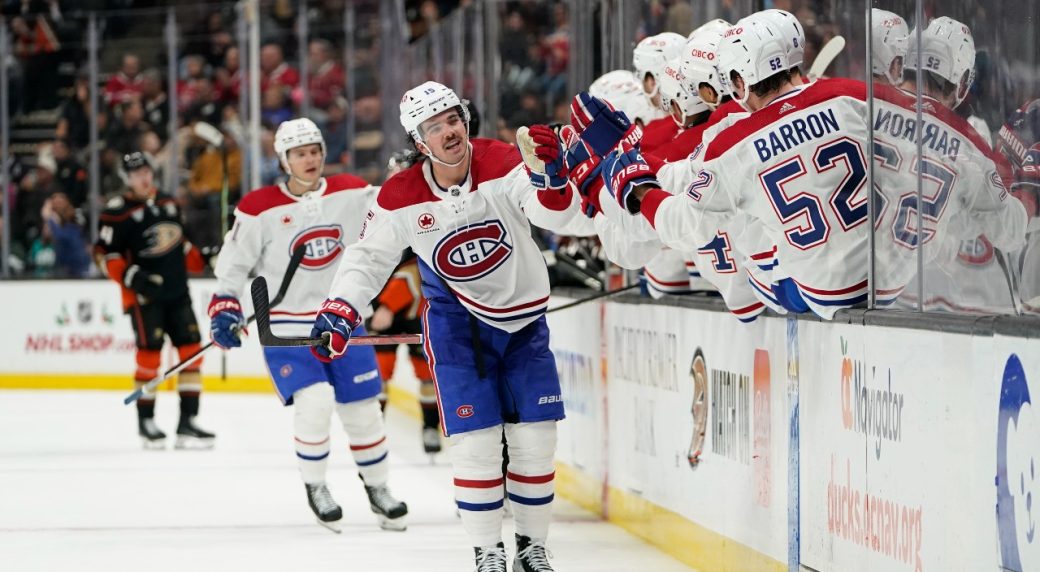 Newhook scores pair as Canadiens snap four-game skid with win over Ducks