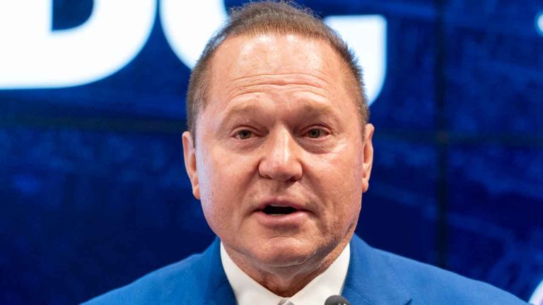 Agent Scott Boras speaks during a media availability for Dylan Crews, the number two overall pick in the Major League Baseball draft. (Alex Brandon/AP)