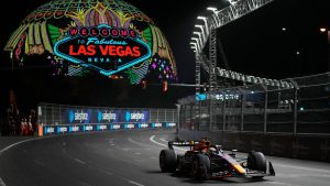 Red Bull driver Max Verstappen, of the Netherlands, drives during the final practice session for the Formula One Las Vegas Grand Prix auto race, Friday, Nov. 17, 2023, in Las Vegas. (John Locher/AP)