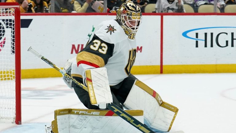 Vegas Golden Knights goaltender Adin Hill. (Matt Freed/AP Photo)